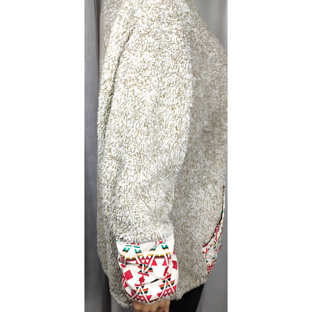 Hooey Teddy Sherpa Fleece Pullover Snap Neck Aztec Western Jacket Relaxed L - Picture 8 of 16